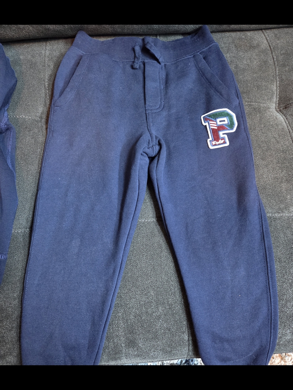 Polo by Ralph Lauren Navy and Burgundy Boys Cardigan Sweater and Pants Set - Picture 4 of 4